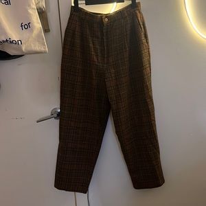 Plaid, wool trouser pants